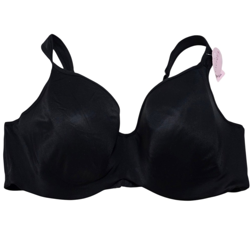 Cacique 44DD Full Coverage Smoothing Bra Black Underwire Comfort‎ New with Tag